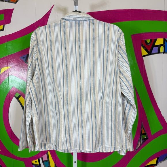 Quizz Again, Blue and White Casual Button Down Shirt. Size XL. Vintage - Picture 6 of 6